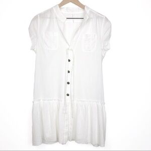 FREE PEOPLE Button Down Drop Waist Tunic Top S